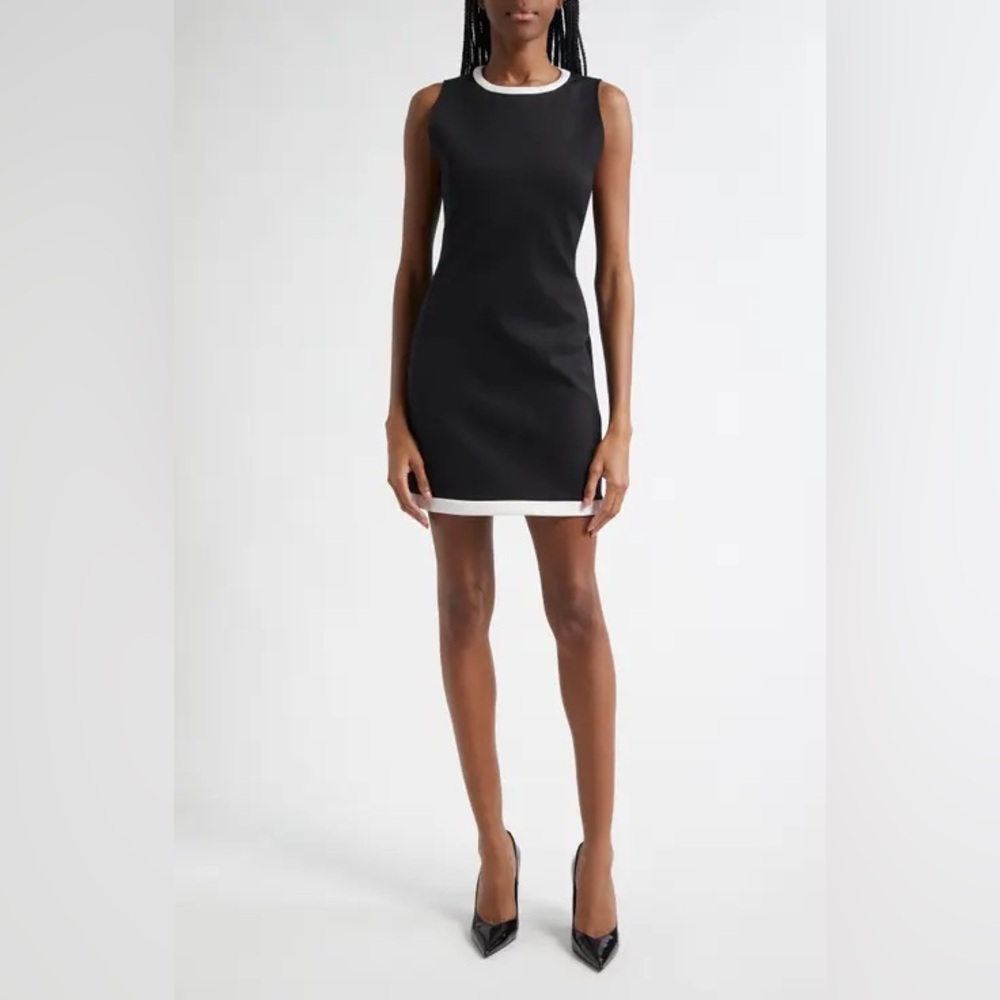 Alice + Olivia Black Mini Dress with White Trim